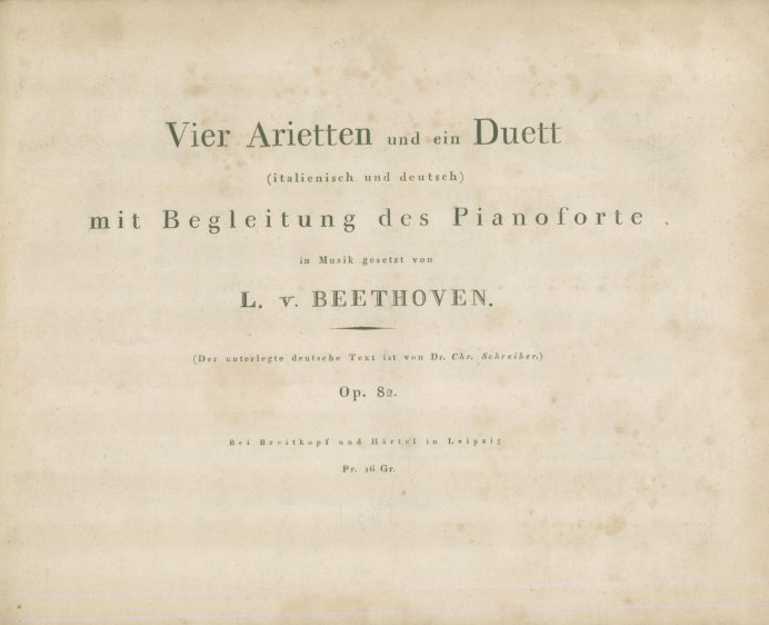 Beethoven, Ludwig van - Vier Arietten und ein Duett (italienische und