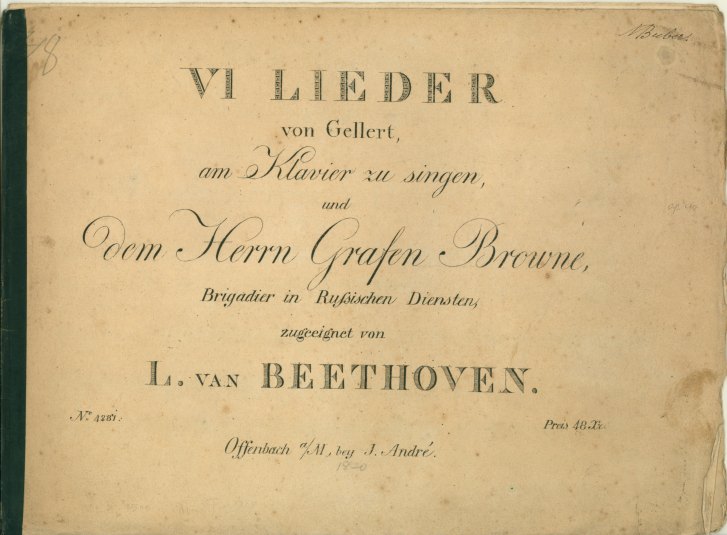 Beethoven, Ludwig van - Lieder, Op. 48, "VI Lieder von Gellert, am