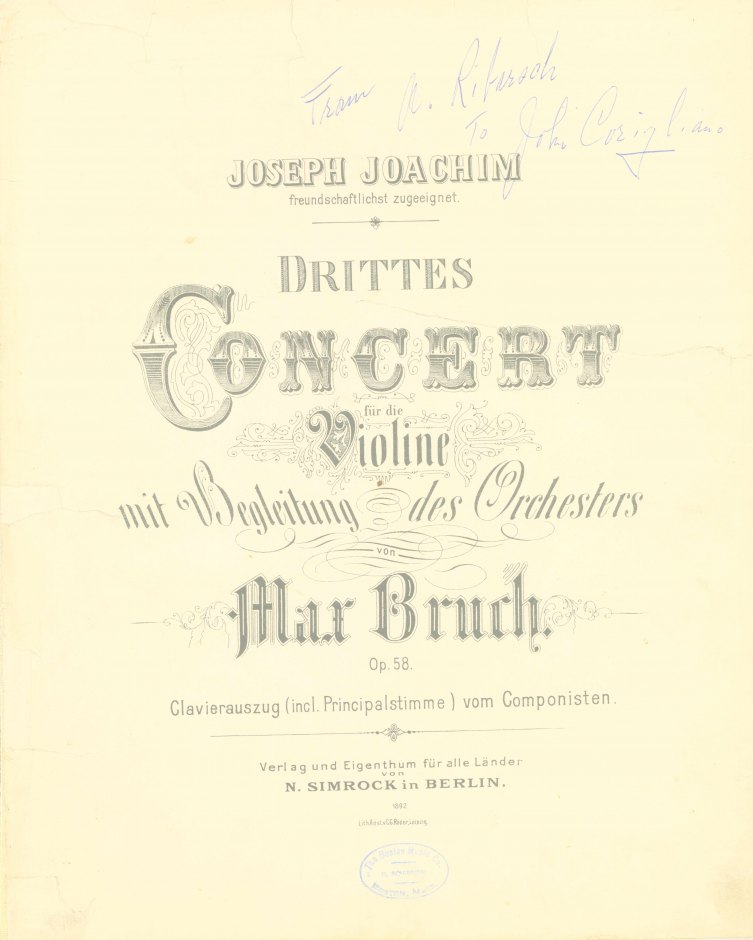 Bruch, Max - Drittes Concert für die Violine mit Begleitung des