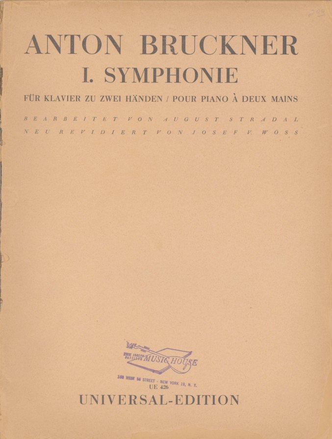 Bruckner, Anton - V. Symphonie Für Klavier Zu Zwei Händen. [Piano