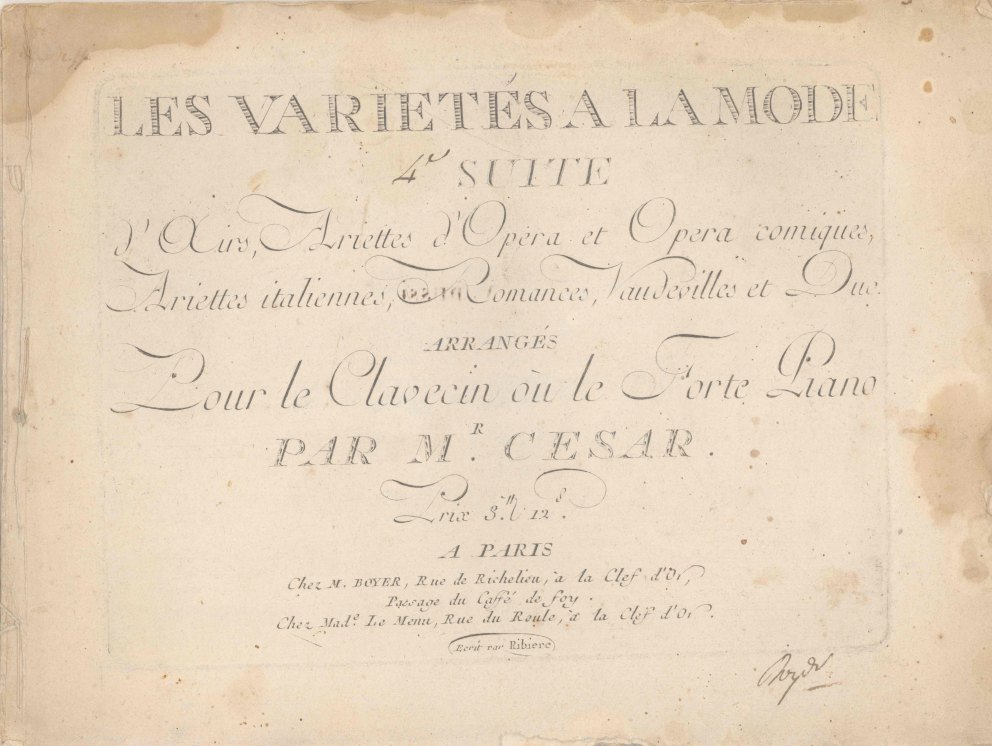 César, Pierre-Antoine - Les Varietés A La Mode. 4e Suite d'Airs,