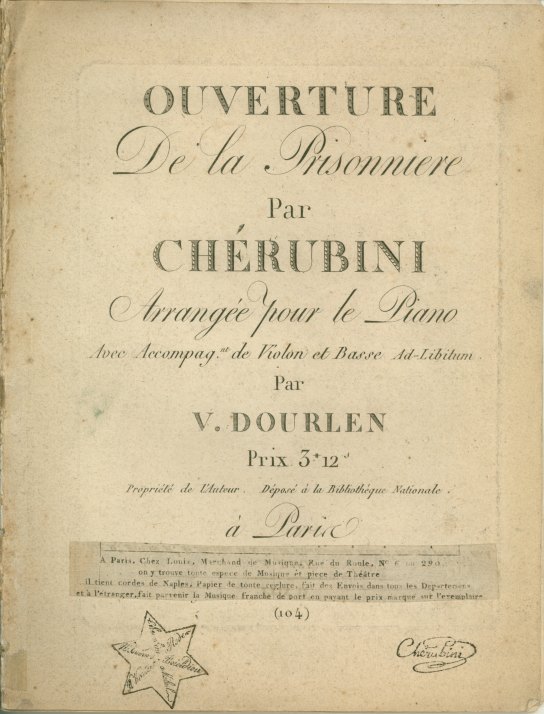 Cherubini, Luigi - Ouverture De La Prisonniere par Cherubini Arrangée