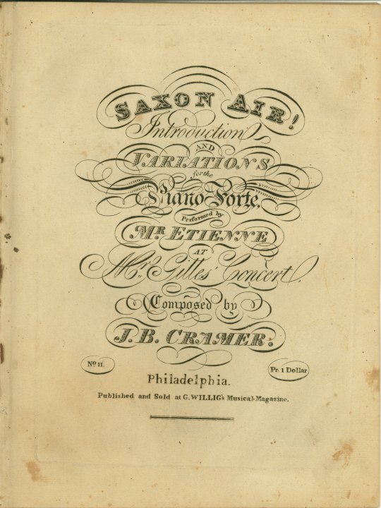 Cramer, J.B. - Saxon Air! Introduction and Variations for the Piano