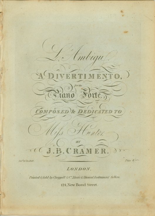 Cramer, J.B. - L'Ambigu, A Divertimento, for the Piano Forte
