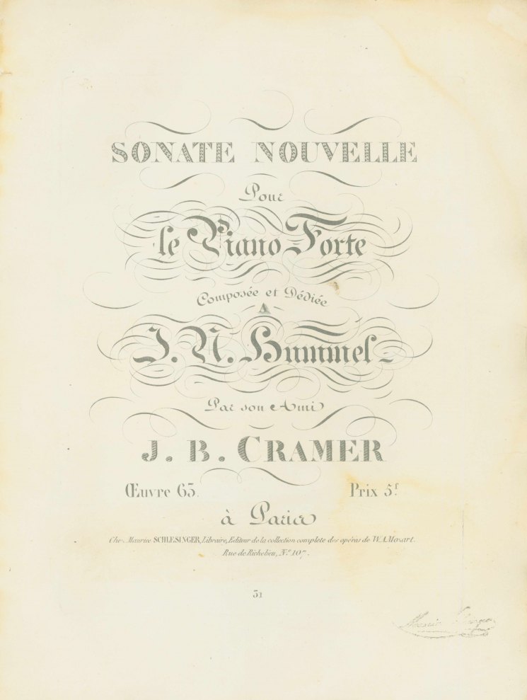 Cramer, J.B. - Sonate Nouvelle pour le Piano Forte. Op. 63.