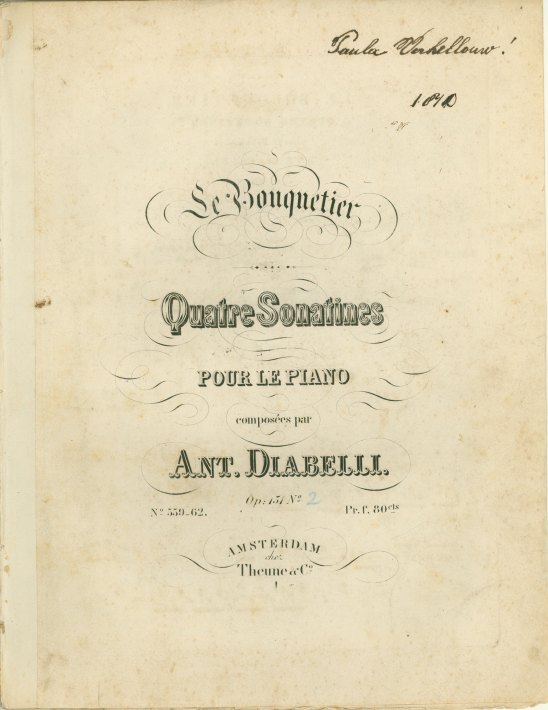 Diabelli, Antonio - Le Bouquetier, Quarte Sonatines Pour Le Piano. Op.