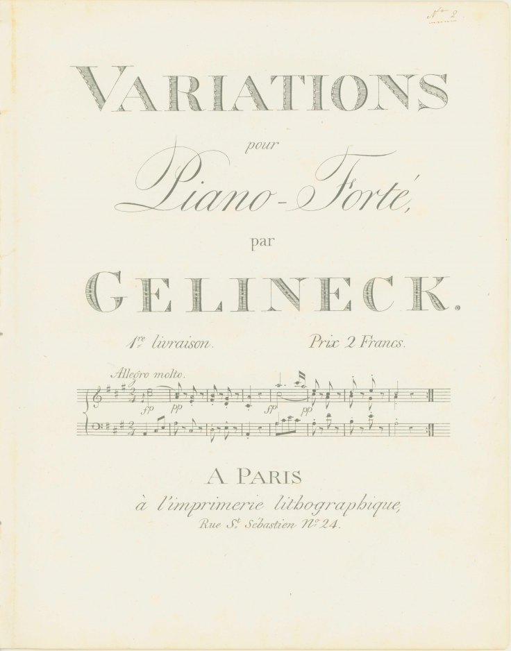 Gelinek, Joseph - Variations pour Piano-Forté par Gelineck 1re
