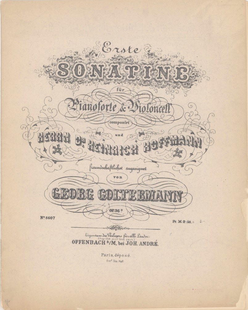 Goltermann, Georg - Erste Sonatine für Pianoforte & Violoncell. Op.