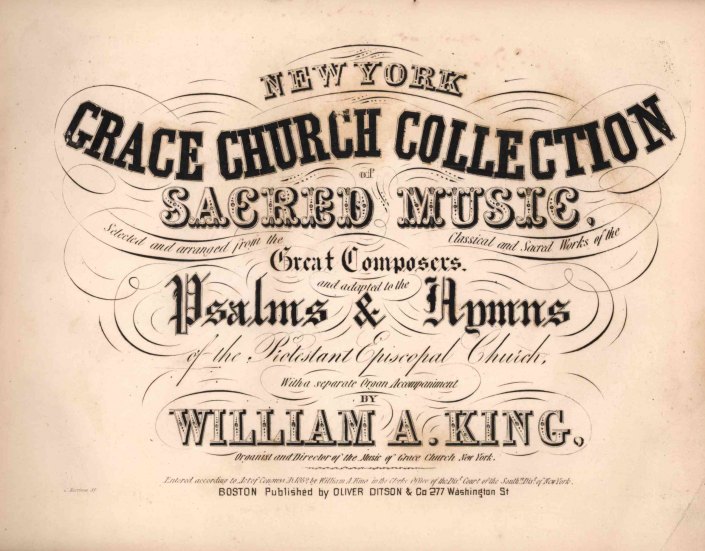 CHURCH MUSIC - NEW YORK GRACE CHURCH - King, William A. - New York