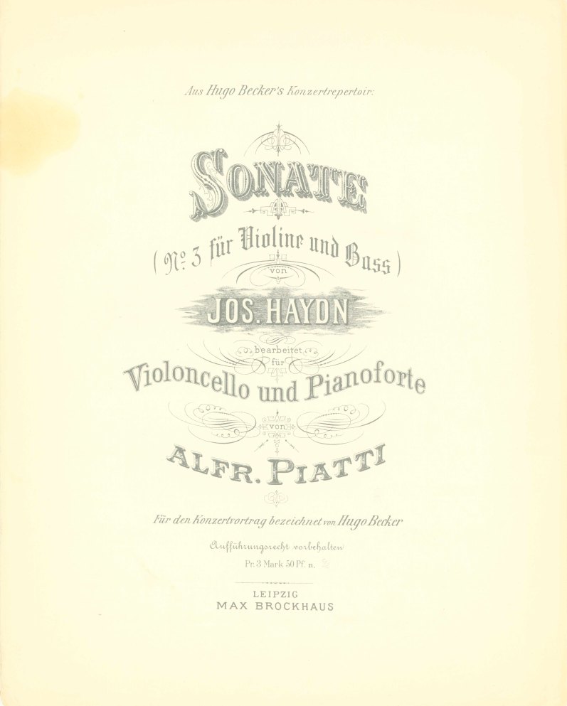 Haydn, Franz Joseph - Sonate (No. 3 für Violine und Bass) von Jos.