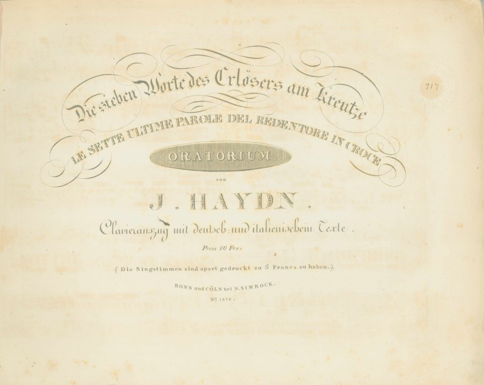 Haydn, Franz Joseph - Die sieben Worte des Erlösers am Kreutze.