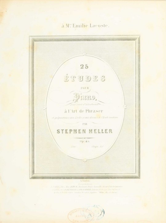 Heller, Stephen - 25 Études pour Piano, pour servir d'introduction à