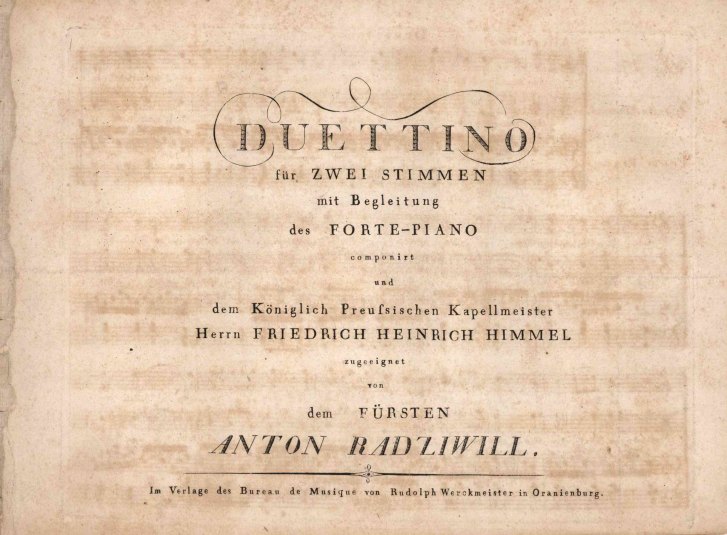 Himmel, Friedrich Heinrich - Duettino für Zwei Stimmen mit Begleitung