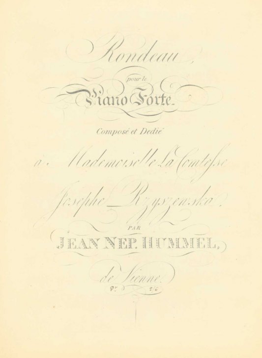 Hummel, Johann N. - Rondeau pour le Piano Forte. [Op. 11]