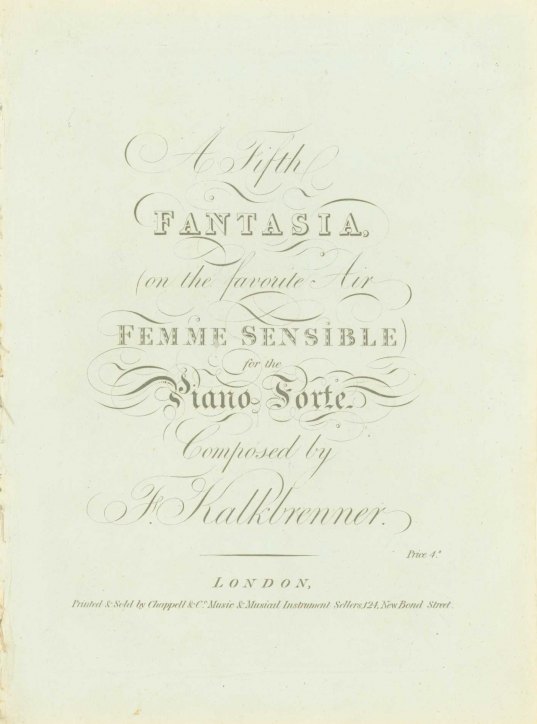 Kalkbrenner, Frédéric - A Fifth Fantasia, (on the favorite Air Femme
