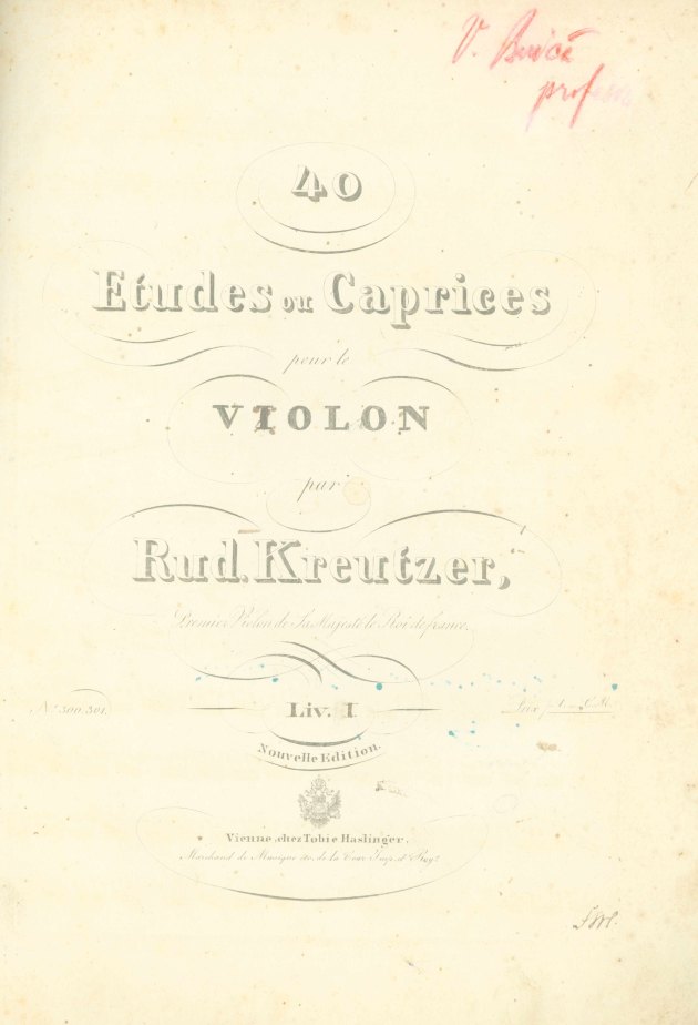 Kreutzer, Rodolphe - 40 Etudes ou Caprices pour le Violon. Liv. I.