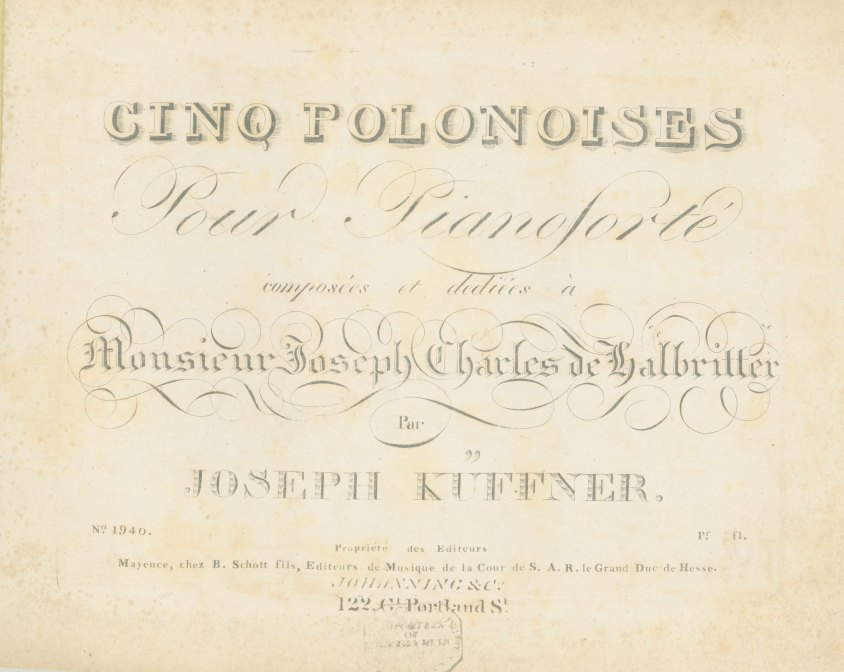 Küffner, Joseph - Cinq Polonoises Pour Pianoforte