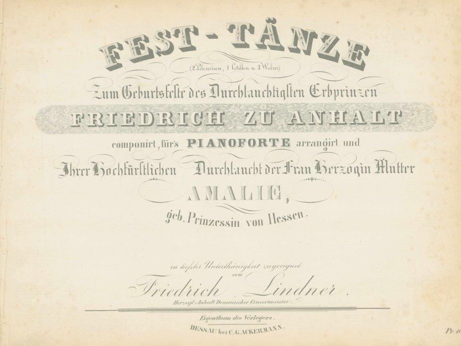 Lindner, Friedrich - Fest-Tänze. (2 Polonoisen, 1 Cotillon u. 3