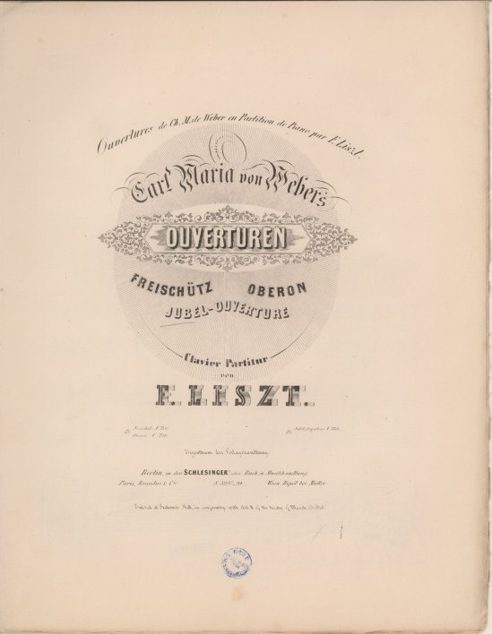 Liszt, Franz - Carl Maria von Weber's Ouverturen. Jubel-Ouverture