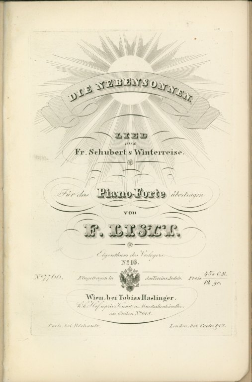 Liszt, Franz - Die Nebensonnen. Lied aus Fr. Schubert's Winterreise.