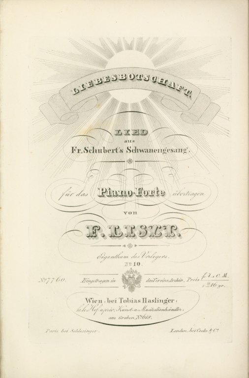 Liszt, Franz - Liebesbotschaft. Lied aus Fr. Schubert's Schwanengesang