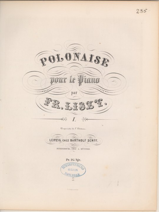 Liszt, Franz - Polonaise pour le Piano par Fr. Liszt. No. 1