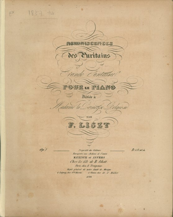 Liszt, Franz - Reminiscences des Puritains. Grande Fantasie pour le