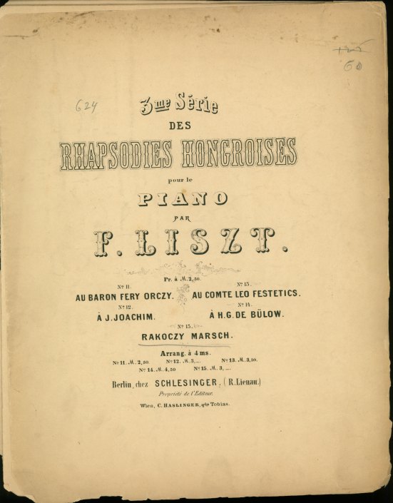 Liszt, Franz - Rhapsodies Hongroises pour le Piano par F. Liszt. No. 15