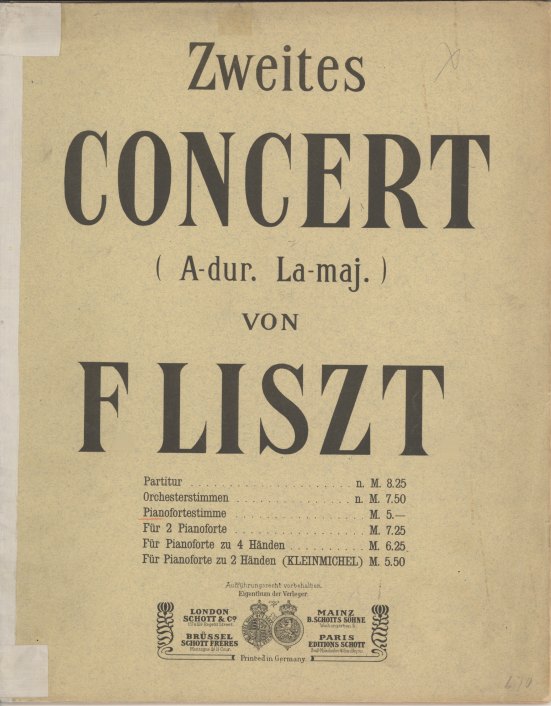 Liszt, Franz - Piano Concerto No. 2, "Zweites Concert (A-dur. La-maj.)