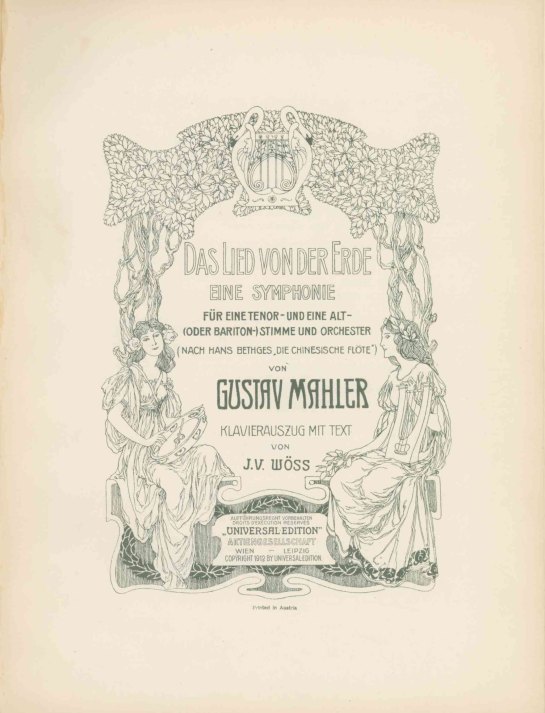 Mahler, Gustav - Das Lied von der Erde. Klavierauszug mit Text von J.