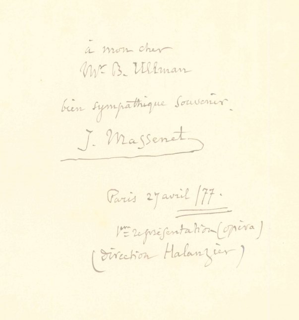 Massenet, Jules - Le Roi de Lahore. [Vocal score]