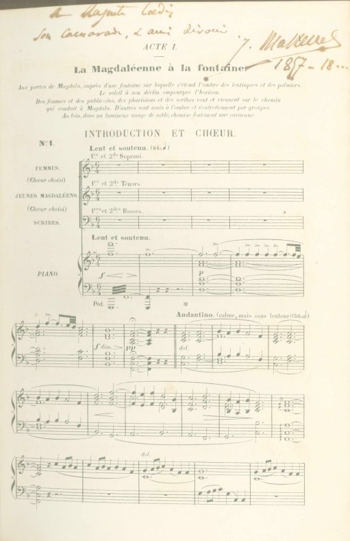 Massenet, Jules - Marie-Magdeleine. [Vocal score]