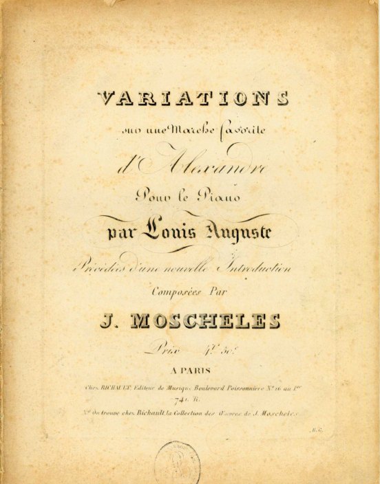 Moscheles, Ignaz - Variations sur une Marche favorite Pour le Piano par