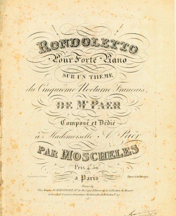 Moscheles, Ignaz - Rondoletto Pour Forte Piano sur un theme du