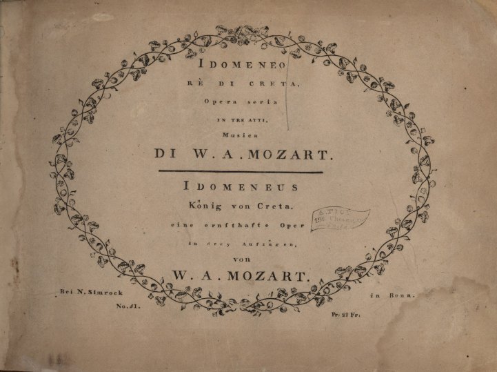 Mozart, W.A. - Idomeneo, K366, "Idomeneo Rè di Creta, Opera seria in