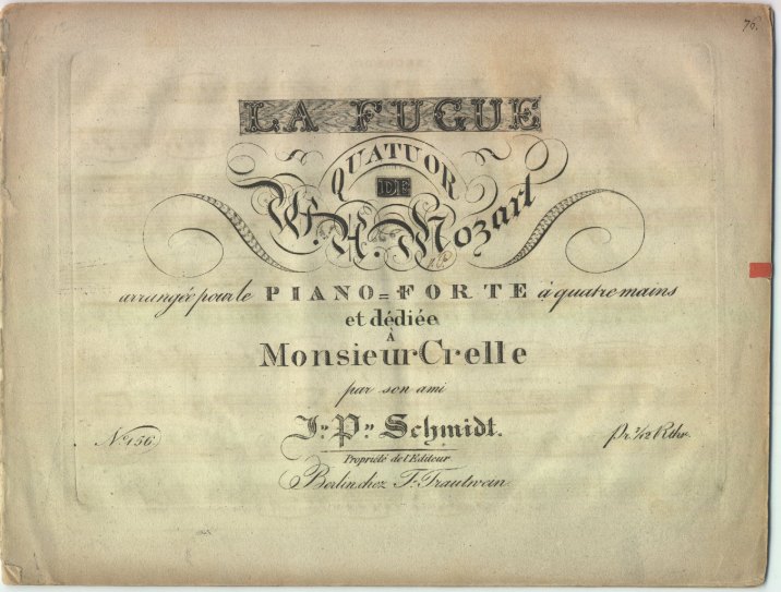 Mozart, W.A. - Adagio and Fugue, K. 546, arranged, "La Fugue quatuor de