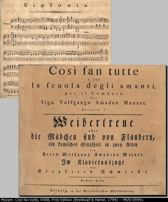 Mozart, W.A. - Così fan tutte, K588,"Così fan tutte, o sia la scuola