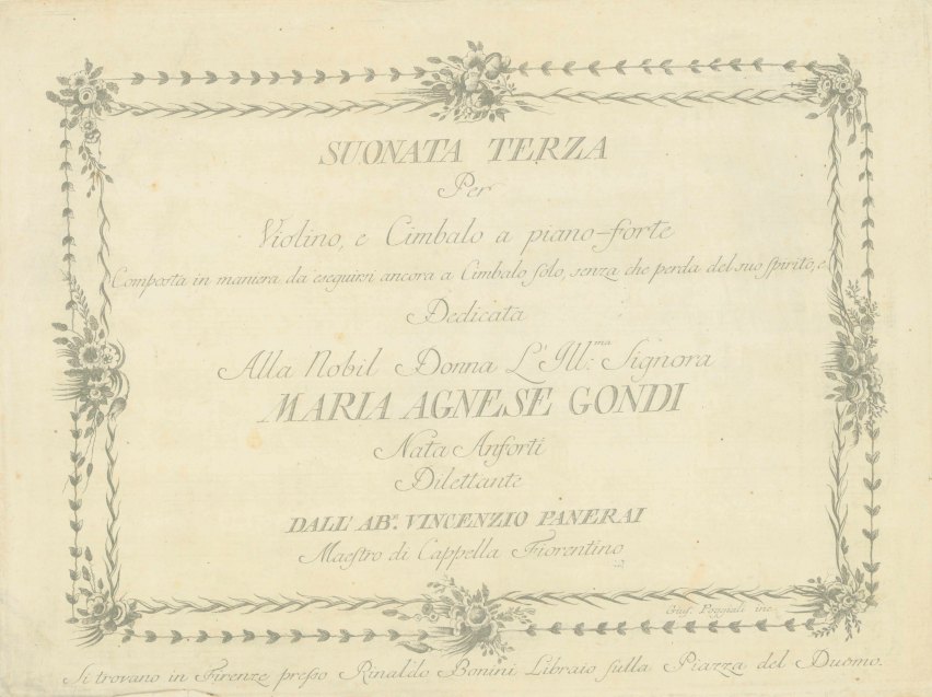 Panerai, Vincenzo - Suonata Terza Per Violino e Cimbalo a piano-forte