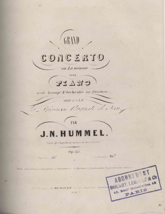 Piano - Nineteenth-century Concertos - A Bound Collection Of Solo Piano Parts For Six... - (7991)