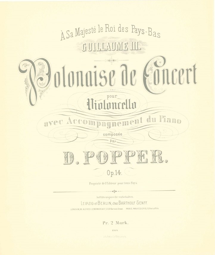 Popper, David - Polonaise de Concert pour Violoncello avec