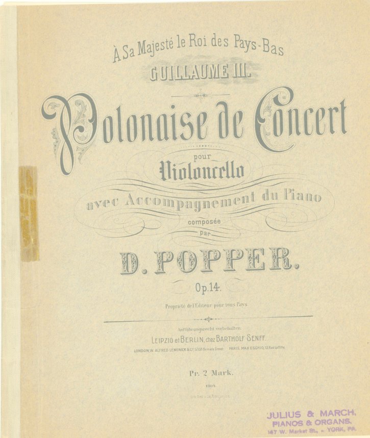 Popper, David - Polonaise de Concert pour Violoncello avec