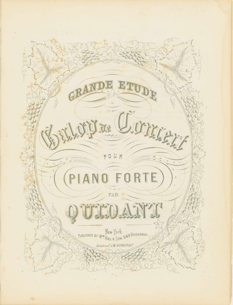 Quidant, P. R. J. - Grande Etude. Galop de Concert pour Piano Forte.