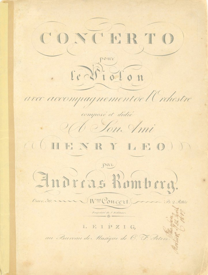 Romberg, Andreas - Concerto pour le Violon, avec accompagnement de