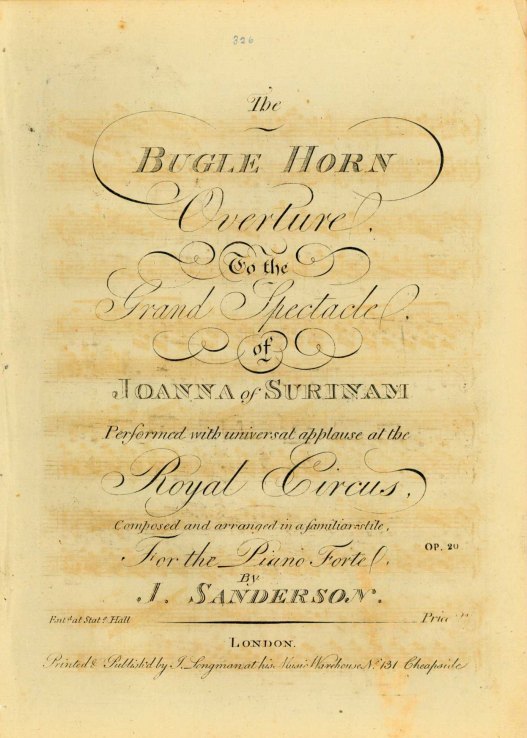 Sanderson, J. - The Bugle Horn Overture, to the Grand Spectacle of