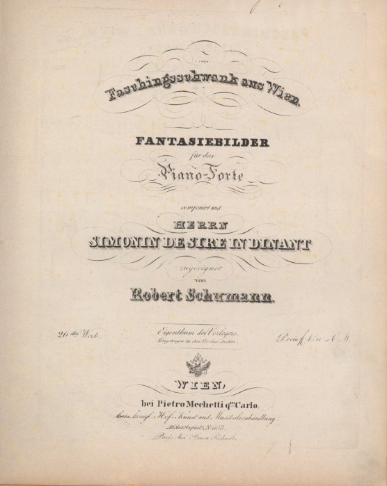 Schumann, Robert - Faschingsschawnk aus Wien. Fantasiebilder für das