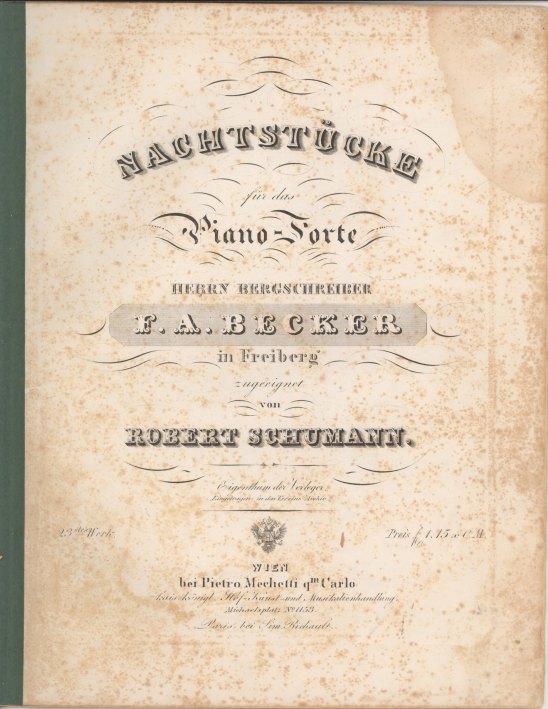 Schumann, Robert - Nachtstücke for Piano, Op. 23, "Nachtstücke für