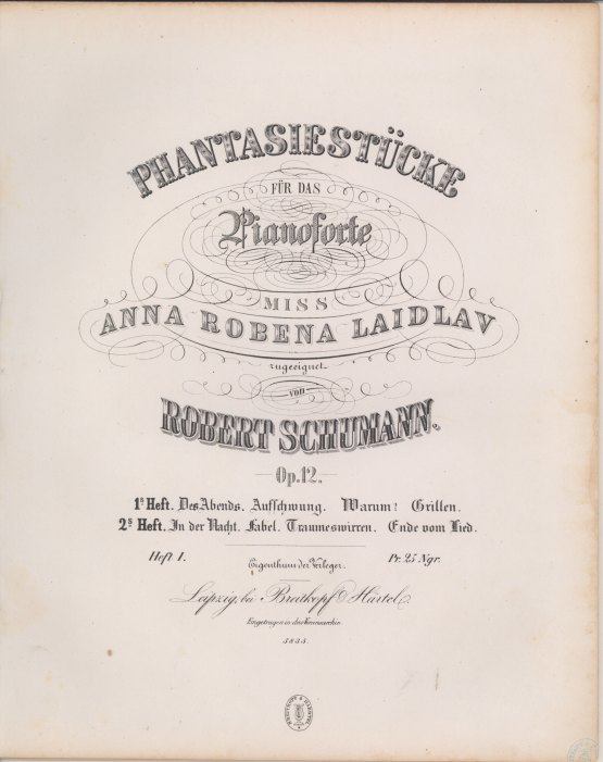 Schumann, Robert - Phantasiestücke for Piano, Op. 12,
