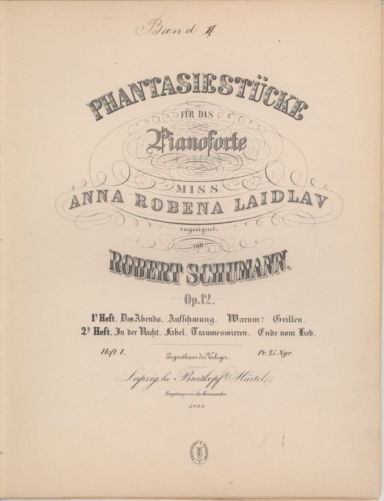 Schumann, Robert - Phantasiestücke for Piano, Op. 12,