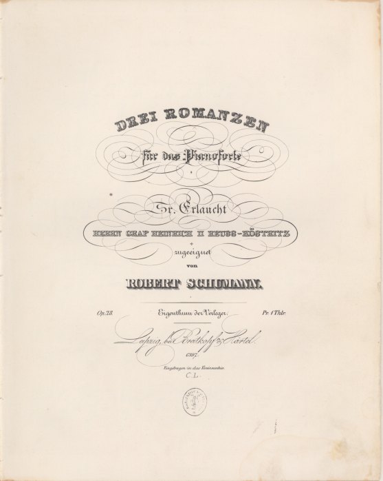 Schumann, Robert - Drei Romanzen für das Pianoforte, op. 28