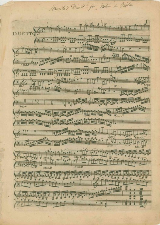 Stamitz, Carl - Duett for Violin + Viola.